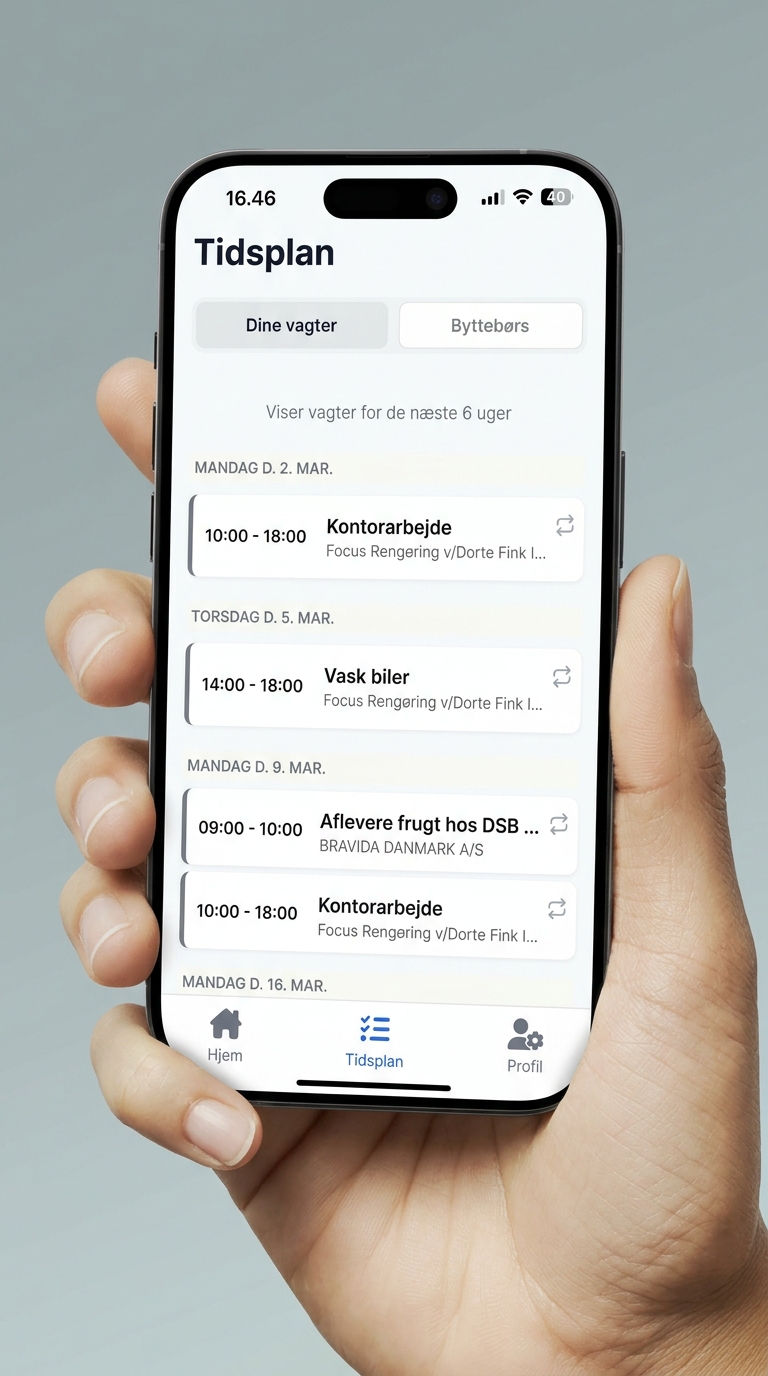 Dine vagter og vagtbytte i KlokIn appen